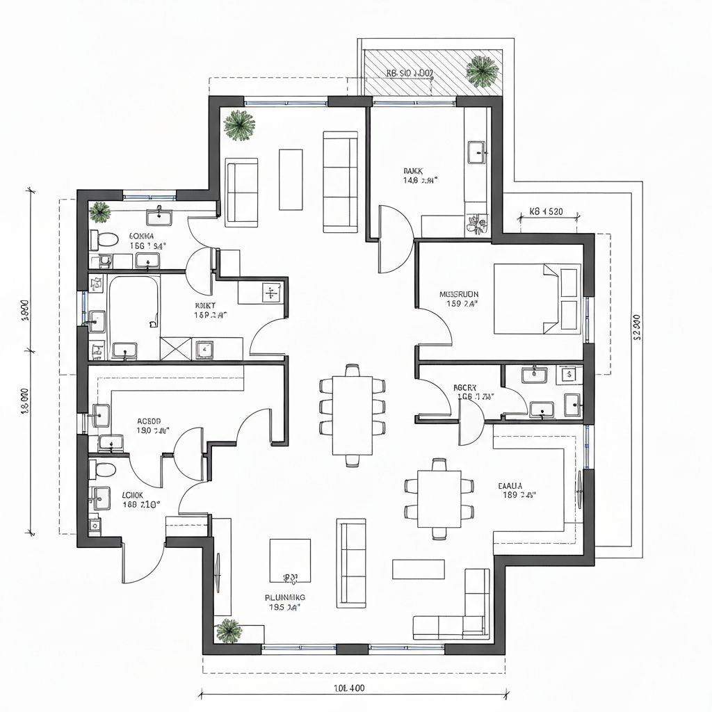 Grundriss, Elektrik und Sanitär