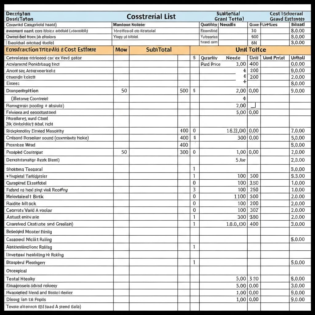 Materialliste und Kosten