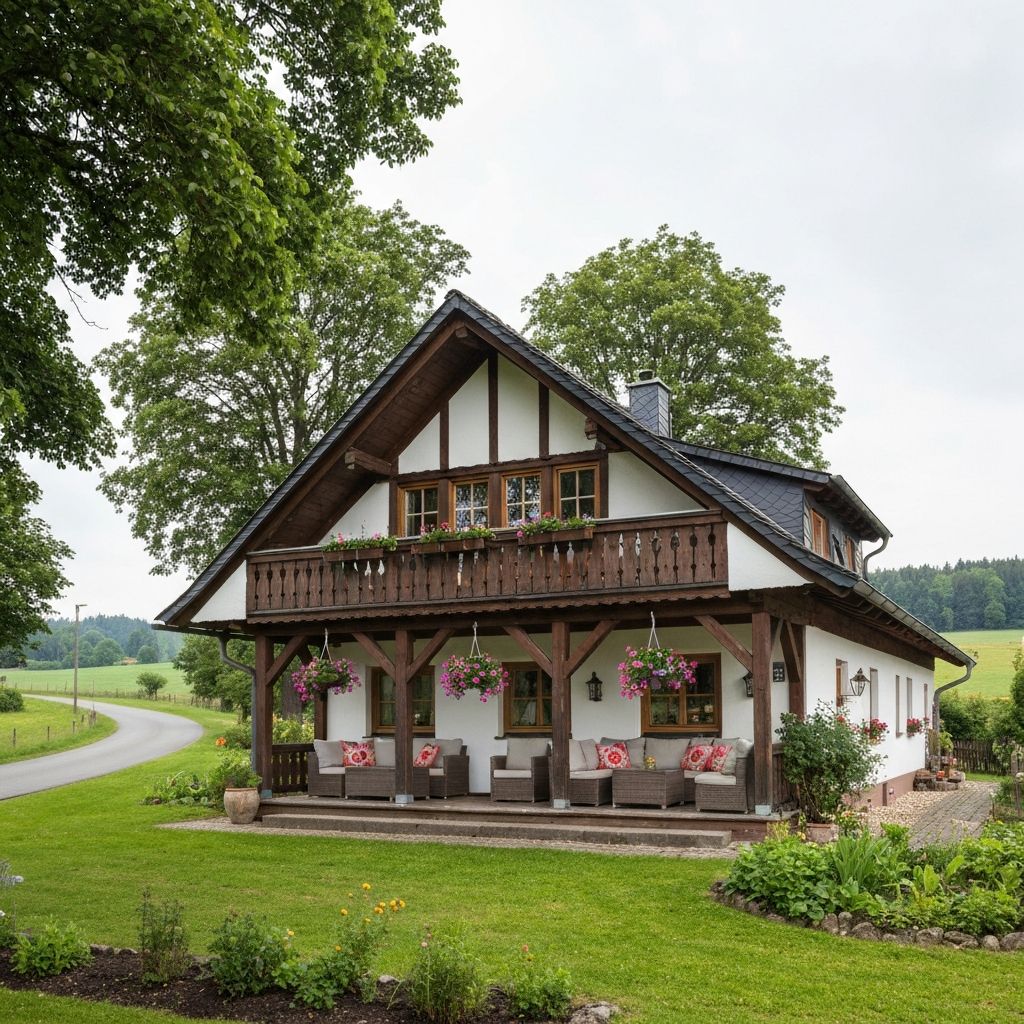 Landhaus mit überdachtem Bereich